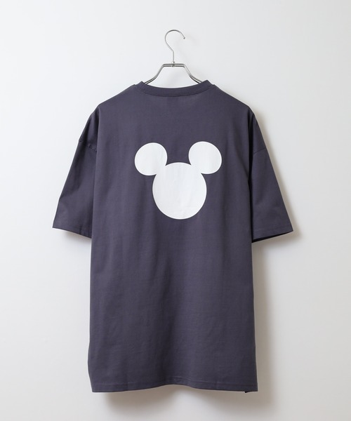 MICKEY MOUSE（ミッキーマウス）の「MICKEY MOUSE ミッキーマウス オーバーＴシャツ unisex（Tシャツ/カットソー・メンズ・ダークグリーン/ブラック/オレンジ/チャコール/オフホワイト/杢グレー・XL/M/L）」の12枚目の写真