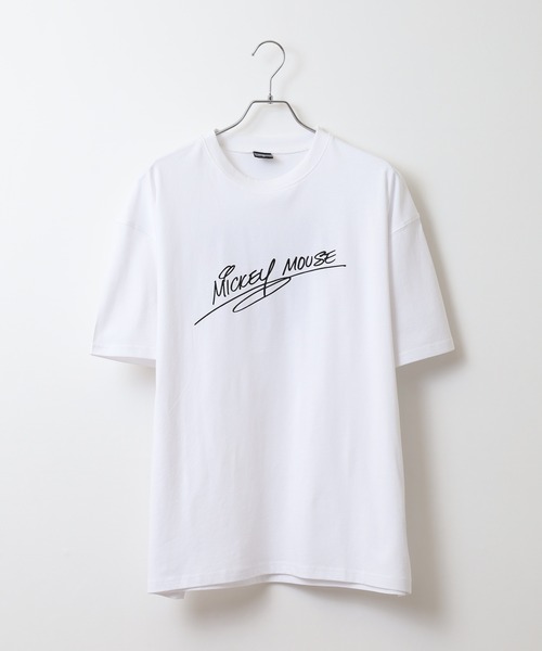 MICKEY MOUSE（ミッキーマウス）の「MICKEY MOUSE ミッキーマウス オーバーＴシャツ unisex（Tシャツ/カットソー・メンズ・ダークグリーン/ブラック/オレンジ/チャコール/オフホワイト/杢グレー・XL/M/L）」の7枚目の写真