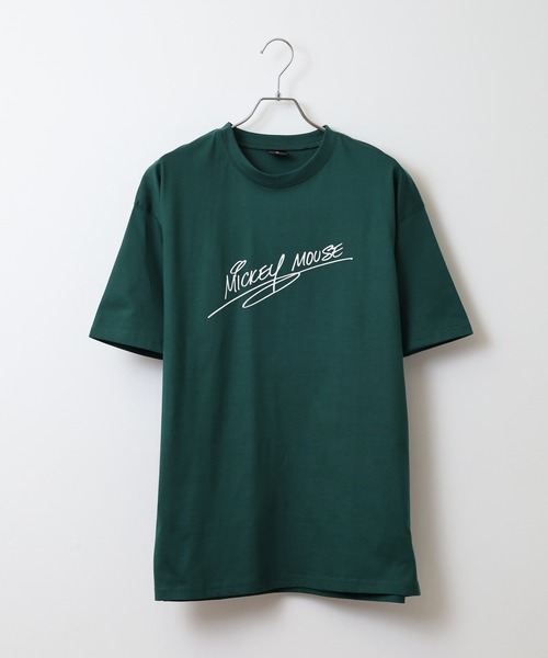 MICKEY MOUSE（ミッキーマウス）の「MICKEY MOUSE ミッキーマウス オーバーＴシャツ unisex（Tシャツ/カットソー・メンズ・ダークグリーン/ブラック/オレンジ/チャコール/オフホワイト/杢グレー・XL/M/L）」の13枚目の写真