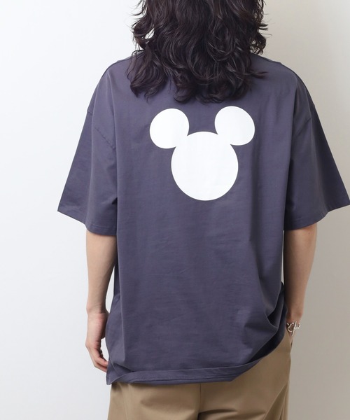 MICKEY MOUSE（ミッキーマウス）の「MICKEY MOUSE ミッキーマウス オーバーＴシャツ unisex（Tシャツ/カットソー・メンズ・ダークグリーン/ブラック/オレンジ/チャコール/オフホワイト/杢グレー・XL/M/L）」の22枚目の写真