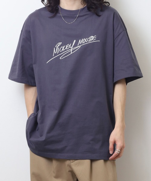 MICKEY MOUSE（ミッキーマウス）の「MICKEY MOUSE ミッキーマウス オーバーＴシャツ unisex（Tシャツ/カットソー・メンズ・ダークグリーン/ブラック/オレンジ/チャコール/オフホワイト/杢グレー・XL/M/L）」の20枚目の写真