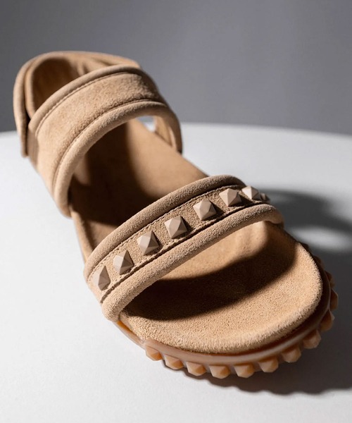 ASH（アッシュ）の「ASH/アッシュ【TIXTY】スタッズスエードサンダル フラット スポサン 2.5cmヒール（サンダル・レディース・ブラウン/ピンク・35/36/37/38/39）」の15枚目の写真