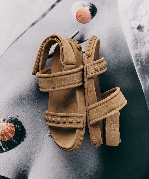 ASH（アッシュ）の「ASH/アッシュ【TIXTY】スタッズスエードサンダル フラット スポサン 2.5cmヒール（サンダル・レディース・ブラウン/ピンク・35/36/37/38/39）」の14枚目の写真