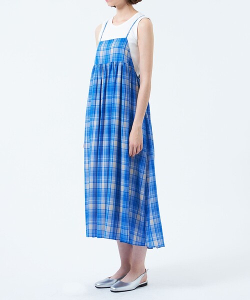 MACKINTOSH PHILOSOPHY（ﾏｯｷﾝﾄｯｼｭ ﾌｨﾛｿﾌｨｰ）の「タータンチェックキャミワンピース（ワンピース・レディース・ベージュ/ライトブルー・38）」の6枚目の写真