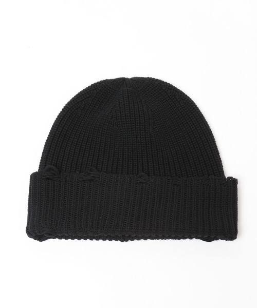 HARE(ハレ)の「ダメージビーニー(HARE)(ニットキャップ/ビーニー・メンズ・ブラック・FREE)」の4枚目の写真