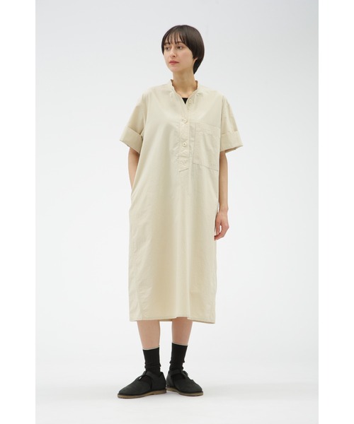 MHL マーガレットハウエル　ワンピース　ノースリーブ　コットン　ミモレ丈　白 セール】COTTON CORD SHIRTING（ワンピース）｜MHL