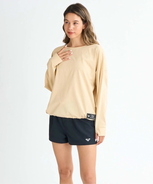 ROXY(ロキシー)の「STORY OF MY LIFE /ロキシードローコード付き長袖プルオーバーラッシュガード(水着)(ラッシュガード・レディース・ホワイト/ブラック/ベージュ/グリーン/ブラック系その他・SMALL/MEDIUM/LARGE)」の4枚目の写真