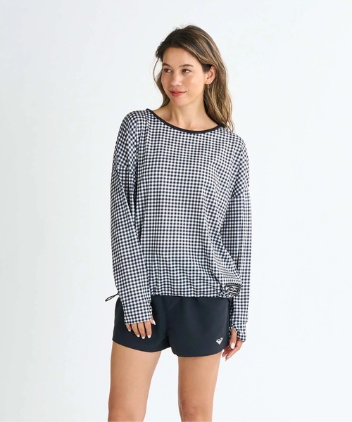 ROXY(ロキシー)の「STORY OF MY LIFE /ロキシードローコード付き長袖プルオーバーラッシュガード(水着)(ラッシュガード・レディース・ホワイト/ブラック/ベージュ/グリーン/ブラック系その他・SMALL/MEDIUM/LARGE)」の3枚目の写真