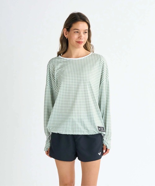 ROXY(ロキシー)の「STORY OF MY LIFE /ロキシードローコード付き長袖プルオーバーラッシュガード(水着)(ラッシュガード・レディース・ホワイト/ブラック/ベージュ/グリーン/ブラック系その他・SMALL/MEDIUM/LARGE)」の5枚目の写真