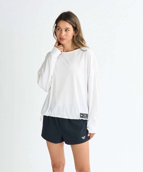 ROXY(ロキシー)の「STORY OF MY LIFE /ロキシードローコード付き長袖プルオーバーラッシュガード(水着)(ラッシュガード・レディース・ホワイト/ブラック/ベージュ/グリーン/ブラック系その他・SMALL/MEDIUM/LARGE)」の6枚目の写真