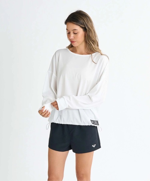 ROXY(ロキシー)の「STORY OF MY LIFE /ロキシードローコード付き長袖プルオーバーラッシュガード(水着)(ラッシュガード・レディース・ホワイト/ブラック/ベージュ/グリーン/ブラック系その他・SMALL/MEDIUM/LARGE)」の8枚目の写真