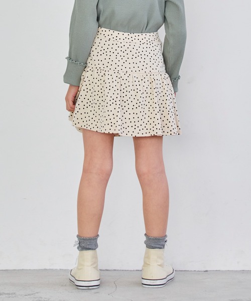 ever closet（エバークローゼット）の「1分丈総柄スカッツ（スカート・キッズ・ベージュ/ラベンダー/ミント/モカ/オートミール/オレンジ/ブルー系その他4/サックスブルー/ブラウン/パープル系その他/ブルー/グレー・90cm/100cm/110cm/120cm/130cm/140cm/150cm/160cm）」の5枚目の写真