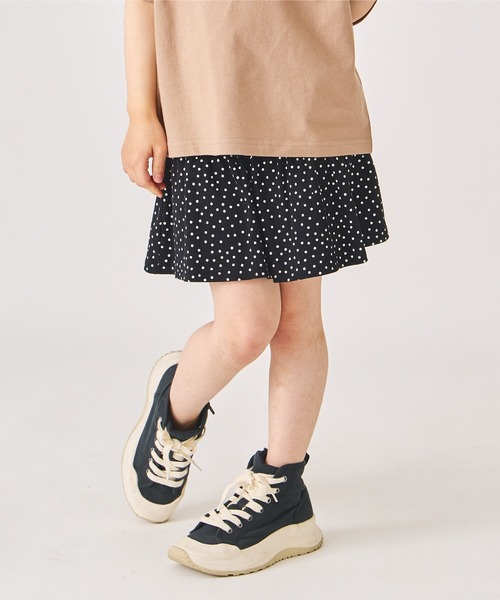 ever closet(エバークローゼット)の「1分丈総柄スカッツ(スカート・キッズ・ベージュ/ラベンダー/ミント/モカ/オートミール/オレンジ/ブルー系その他4/サックスブルー/ブラウン/パープル系その他/ブルー/グレー/ブラック・90cm/100cm/110cm/120cm/130cm/140cm/150cm/160cm)」の2枚目の写真