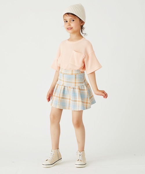 ever closet（エバークローゼット）の「1分丈総柄スカッツ（スカート・キッズ・ベージュ/ラベンダー/ミント/モカ/オートミール/オレンジ/ブルー系その他4/サックスブルー/ブラウン/パープル系その他/ブルー/グレー・90cm/100cm/110cm/120cm/130cm/140cm/150cm/160cm）」の20枚目の写真