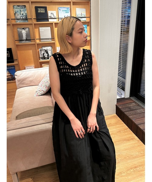 GALLEST（ギャレスト）の「【ZOZO限定】クロシェ編みフリンジベスト/ニットビスチェ（ベスト・レディース・オフホワイト/ブラック・38）」の6枚目の写真