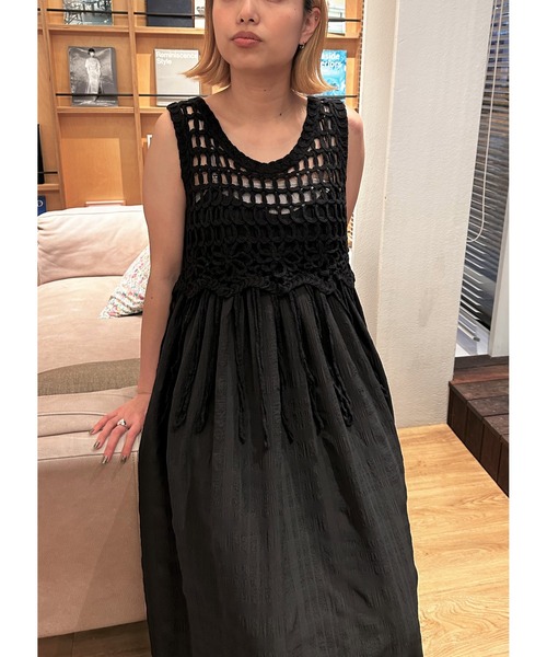 GALLEST（ギャレスト）の「【ZOZO限定】クロシェ編みフリンジベスト/ニットビスチェ（ベスト・レディース・オフホワイト/ブラック・38）」の7枚目の写真