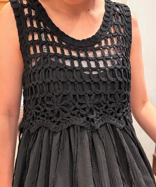 GALLEST（ギャレスト）の「【ZOZO限定】クロシェ編みフリンジベスト/ニットビスチェ（ベスト・レディース・オフホワイト/ブラック・38）」の21枚目の写真