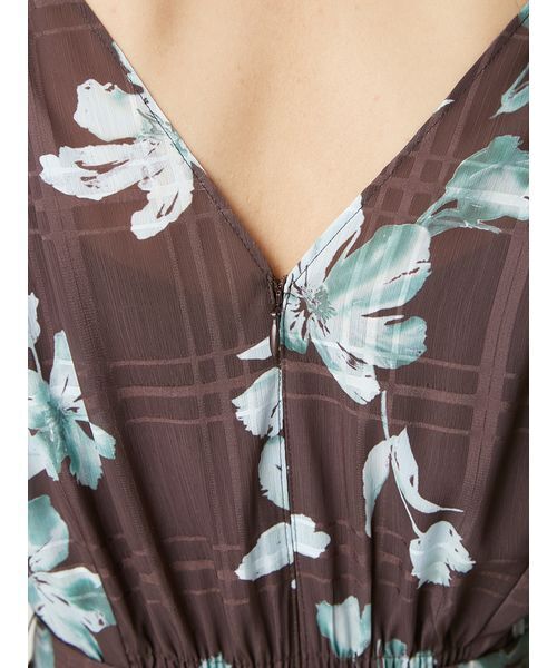 フラワープリントカシュクールワンピース／接触冷感（ワンピース