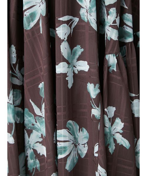 フラワープリントカシュクールワンピース／接触冷感（ワンピース