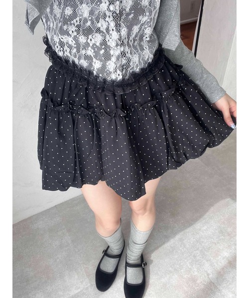 PHILLY（フィリー）の「【PHILLY】ドットフリルギャザースカート（スカート・レディース・ホワイト/ブラック・FREE）」の9枚目の写真