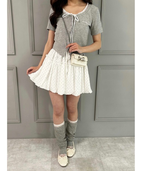 PHILLY（フィリー）の「【PHILLY】ドットフリルギャザースカート（スカート・レディース・ホワイト/ブラック・FREE）」の22枚目の写真