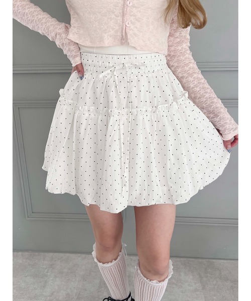 PHILLY（フィリー）の「【PHILLY】ドットフリルギャザースカート（スカート・レディース・ホワイト/ブラック・FREE）」の12枚目の写真