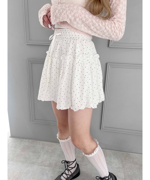 PHILLY（フィリー）の「【PHILLY】ドットフリルギャザースカート（スカート・レディース・ホワイト/ブラック・FREE）」の14枚目の写真