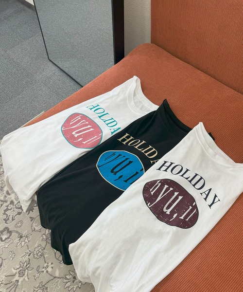 hyu,il(ヒュイル)の「Lightweight Logo Long Sleeve T-shirt(Tシャツ/カットソー・レディース・ブラック/ホワイト/ホワイト系その他・FREE)」の4枚目の写真