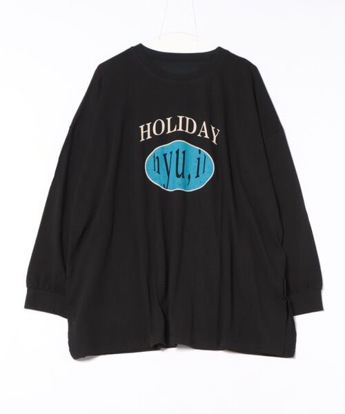 hyu,il(ヒュイル)の「Lightweight Logo Long Sleeve T-shirt(Tシャツ/カットソー・レディース・ブラック/ホワイト/ホワイト系その他・FREE)」の11枚目の写真