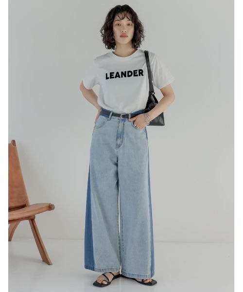 【新品・タグ付き】完売品　RE. デニムパンツ　サイズ2  ライトブルー デニムパンツ レディース ワイドパンツ ジーンズ 大きいサイズ