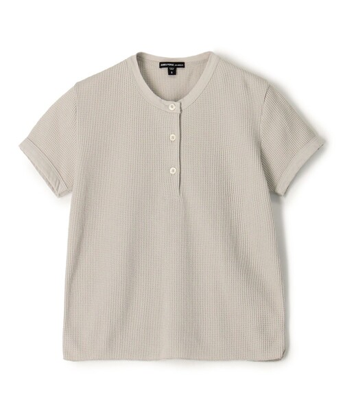 JAMES PERSE(ジェームスパース)の「コットンリネンワッフル ヘンリーネックプルオーバー WCLW3146(Tシャツ/カットソー・レディース・グレー/ブラック系その他・0)」の2枚目の写真