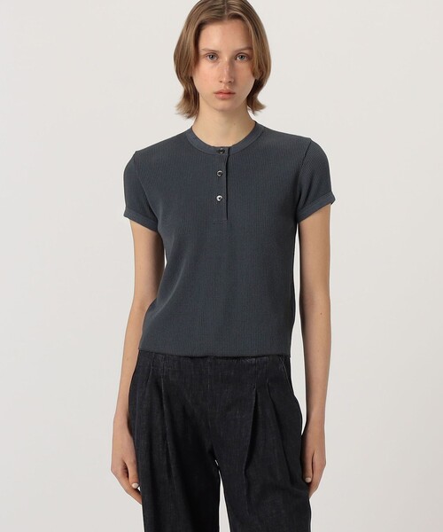 JAMES PERSE(ジェームスパース)の「コットンリネンワッフル ヘンリーネックプルオーバー WCLW3146(Tシャツ/カットソー・レディース・グレー/ブラック系その他・0)」の9枚目の写真