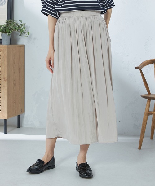 GALLORIA（ギャローリア）の「ギャザースカーチョ（その他パンツ・レディース・サーモンピンク/ライトベージュ/チャコールグレー・LL/S/M/L）」の9枚目の写真