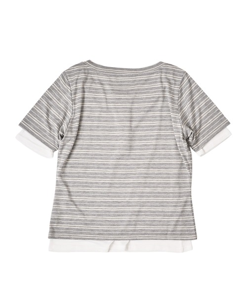 sheer henry neck layered t-shirt / シアーヘンリーネック