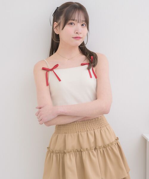 ems excite（エムズエキサイト）の「アソートテレコキャミ（キャミソール・レディース・ブラック/オフホワイト/ナチュラル/グリーン・FREE）」の21枚目の写真