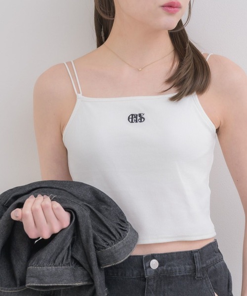 ems excite（エムズエキサイト）の「アソートテレコキャミ（キャミソール・レディース・ブラック/オフホワイト/ナチュラル/グリーン・FREE）」の2枚目の写真