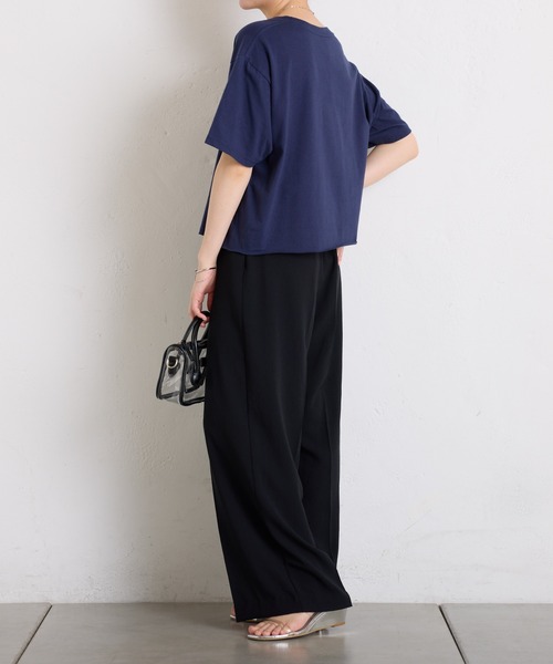 COLLAGE GALLARDAGALANTE（コラージュガリャルダガランテ）の「カットオフウォッシュロゴＴシャツ（Tシャツ/カットソー・レディース・ネイビー/グレー・FREE）」の15枚目の写真