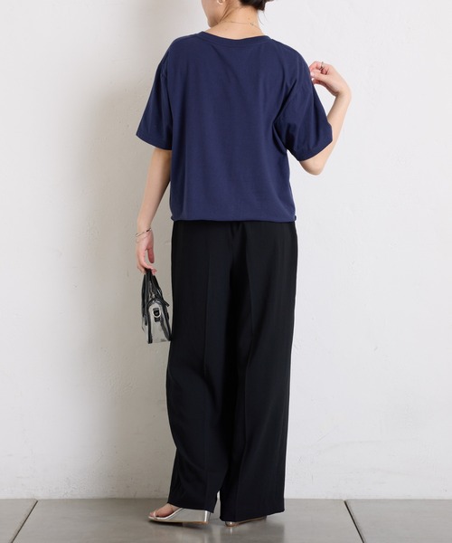 COLLAGE GALLARDAGALANTE（コラージュガリャルダガランテ）の「カットオフウォッシュロゴＴシャツ（Tシャツ/カットソー・レディース・ネイビー/グレー・FREE）」の14枚目の写真