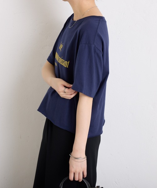 COLLAGE GALLARDAGALANTE（コラージュガリャルダガランテ）の「カットオフウォッシュロゴＴシャツ（Tシャツ/カットソー・レディース・ネイビー/グレー・FREE）」の18枚目の写真