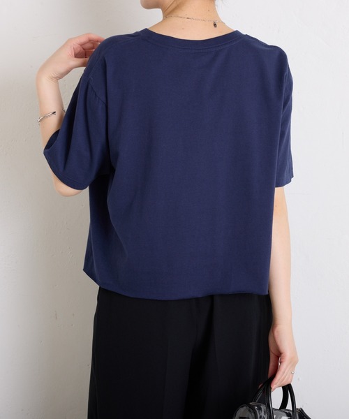 COLLAGE GALLARDAGALANTE（コラージュガリャルダガランテ）の「カットオフウォッシュロゴＴシャツ（Tシャツ/カットソー・レディース・ネイビー/グレー・FREE）」の17枚目の写真