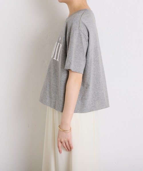 COLLAGE GALLARDAGALANTE（コラージュガリャルダガランテ）の「カットオフウォッシュロゴＴシャツ（Tシャツ/カットソー・レディース・ネイビー/グレー・FREE）」の7枚目の写真