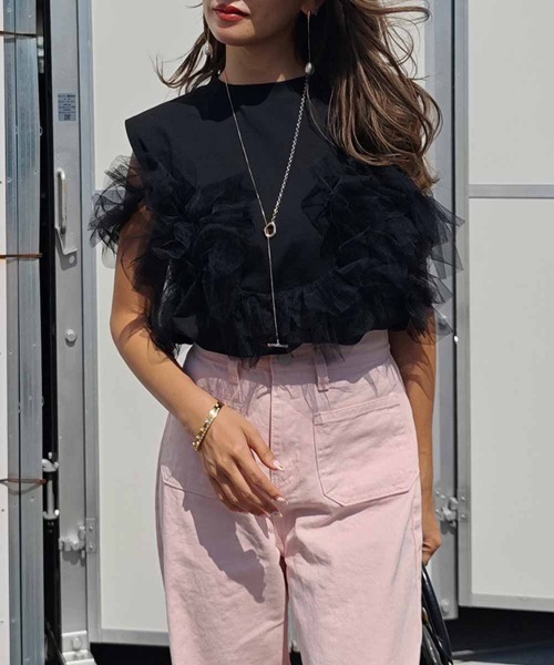 Chiffon puff sleeve tops - esutoreja-エストレジャ
