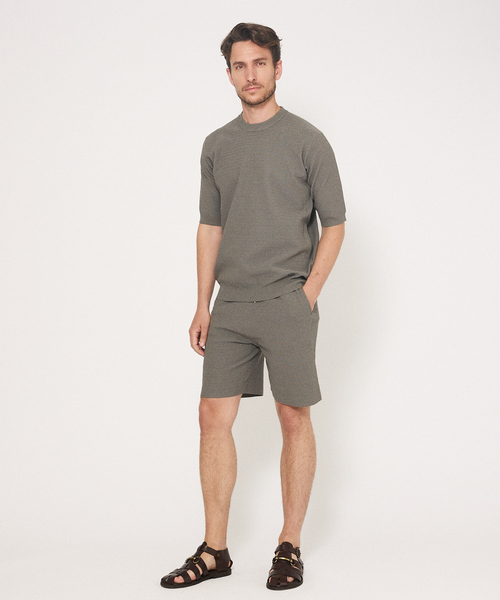 DESIGNWORKS（デザインワークス）の「【セットアップ対応】ヘリンボーン サマーニット Tシャツ（ニット/セーター・メンズ・ライトグレー/グレイッシュベージュ/チャコールグレー・48/50/46）」の16枚目の写真