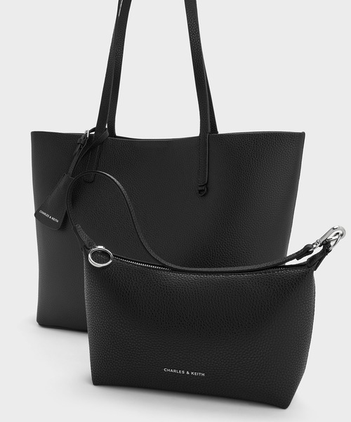 CHARLES & KEITH(チャールズ & キース)の「Beryl ベリル トートバッグ(トートバッグ・レディース・スミクロ/ライトベージュ/ワインレッド・L)」の6枚目の写真