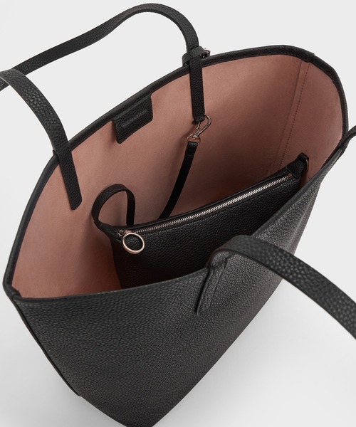 CHARLES & KEITH(チャールズ & キース)の「Beryl ベリル トートバッグ(トートバッグ・レディース・スミクロ/ライトベージュ/ワインレッド・L)」の8枚目の写真