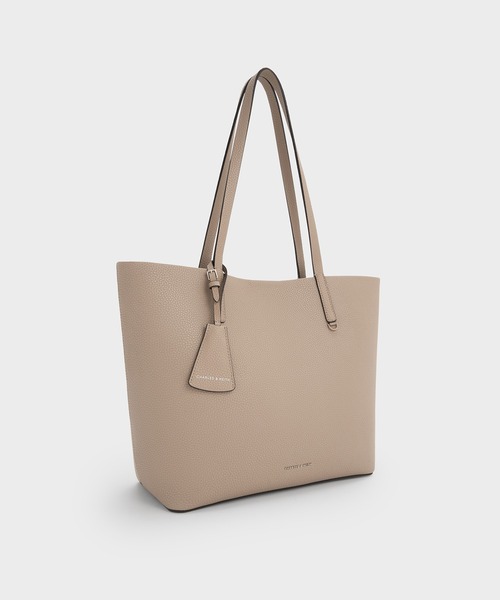 CHARLES & KEITH(チャールズ & キース)の「Beryl ベリル トートバッグ(トートバッグ・レディース・スミクロ/ライトベージュ/ワインレッド・L)」の14枚目の写真