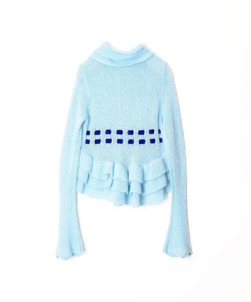 HOLIDAY（ホリデイ）の「MOHAIR BLEND RIBBON RUFFLE KNIT CARDIGAN モヘアブレンドリボンラッフルニットカーディガン（ニット/セーター・レディース・ブルー/ピンク・ONE SIZE）」の15枚目の写真