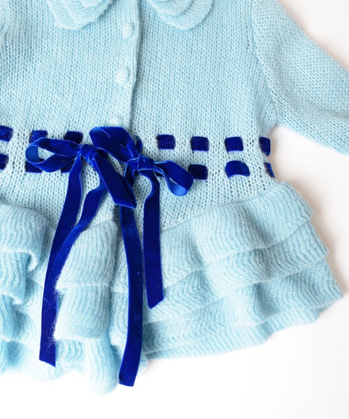 HOLIDAY（ホリデイ）の「MOHAIR BLEND RIBBON RUFFLE KNIT CARDIGAN モヘアブレンドリボンラッフルニットカーディガン（ニット/セーター・レディース・ブルー/ピンク・ONE SIZE）」の13枚目の写真