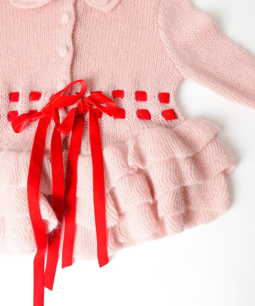 HOLIDAY（ホリデイ）の「MOHAIR BLEND RIBBON RUFFLE KNIT CARDIGAN モヘアブレンドリボンラッフルニットカーディガン（ニット/セーター・レディース・ブルー/ピンク・ONE SIZE）」の12枚目の写真