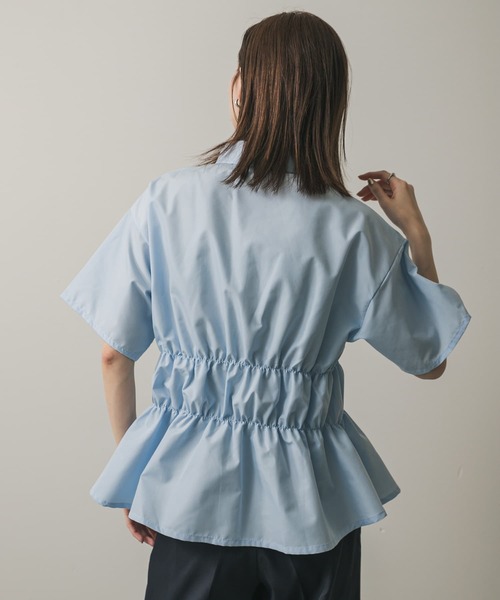 SENSE OF PLACE by URBAN RESEARCH（センスオブプレイスバイアーバンリサーチ）の「『WEB限定』シャーリングシャツ(半袖)（シャツ/ブラウス・レディース・ブルー/オフホワイト/イエロー・ONE）」の9枚目の写真